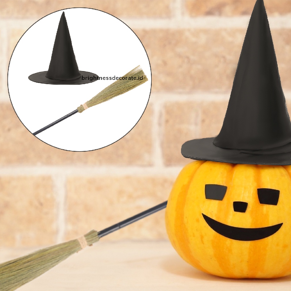 [birth] Halloween Witch Broom Plastic Witch Broomstick Broom Props Witch Broom [ID]