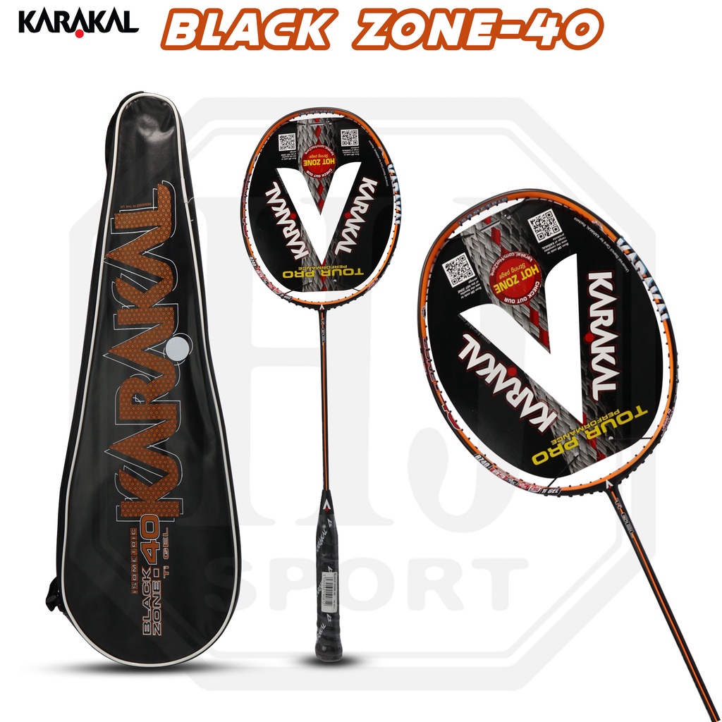 Raket Original Karakal Black Zone 40 Bonus Senar Tas Kaos Badminton