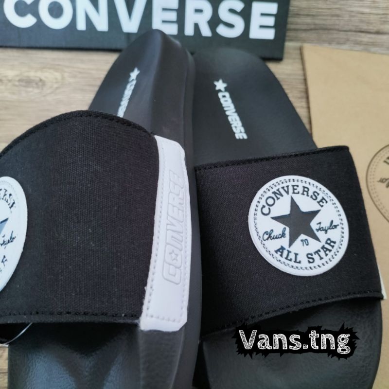 Sandal Slide Converse Black Premium / Sendal Slop Converse Termurah Kekinian /Sandal Santai /Sandal Converse Termurah