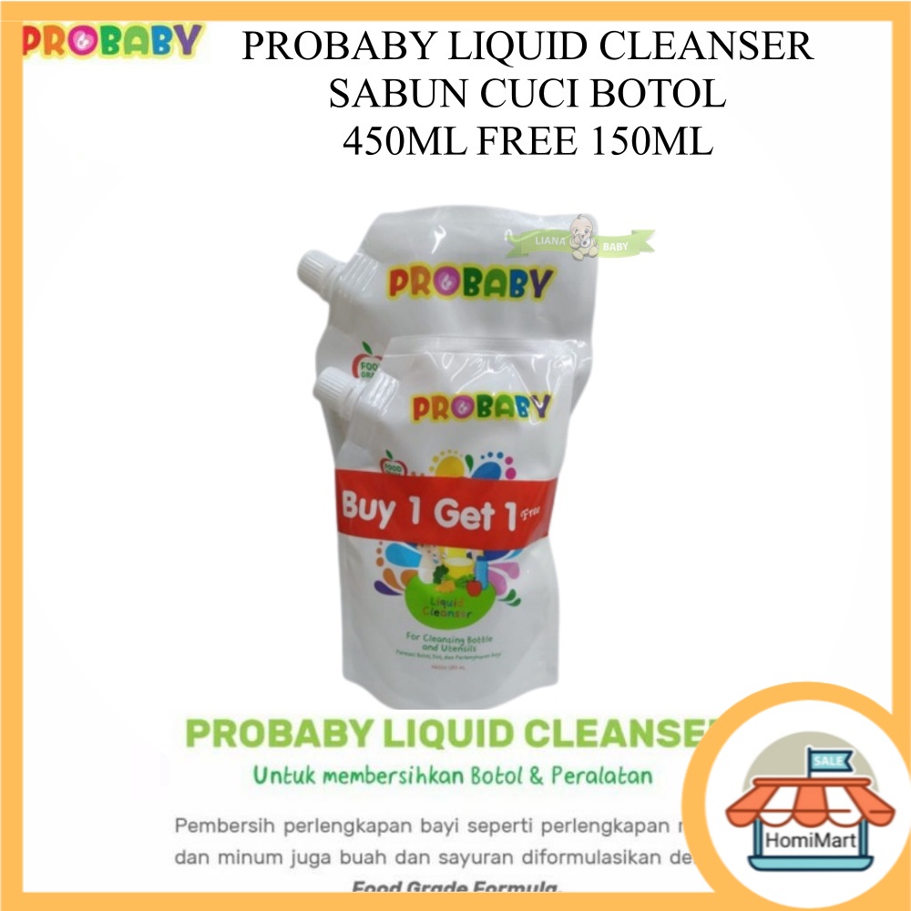 PERA569 PROBABY LIQUID CLEANSER  SABUN CUCI BOTOL 450ML FREE 150ML - 700ML FREE 450ML