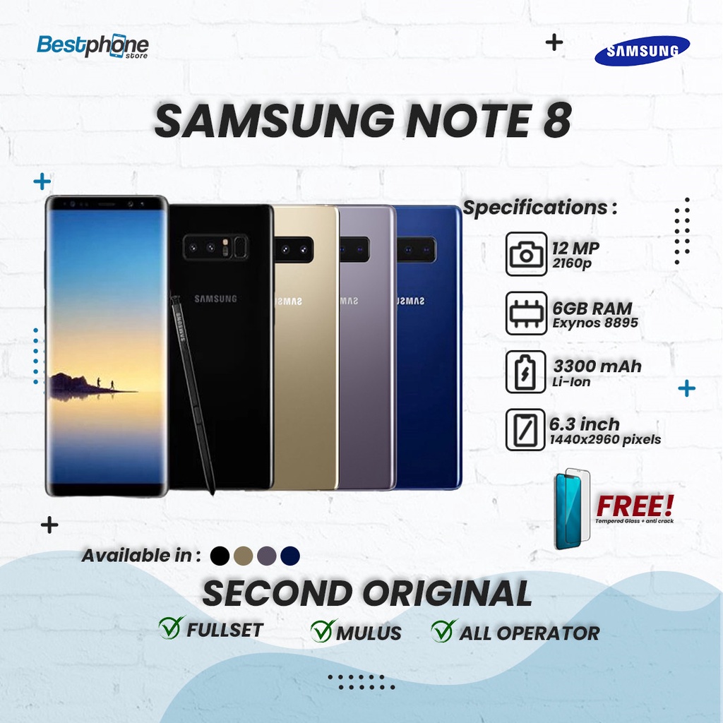 Samsung Galaxy Note 8 6/128 Second Original Mulus Terawat 100% | Fullset | Samsung Note 8