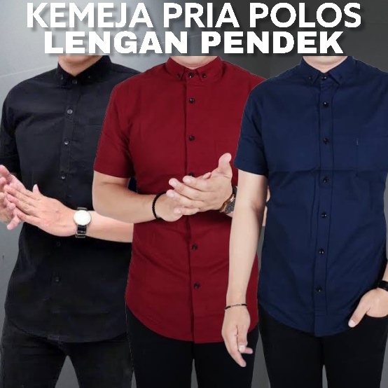Kemeja Pria Polos Baju Atasan Hem Kemeja Polos Pria Distro Lengan Pendek Hem Polos Pria Kmeja Pria K
