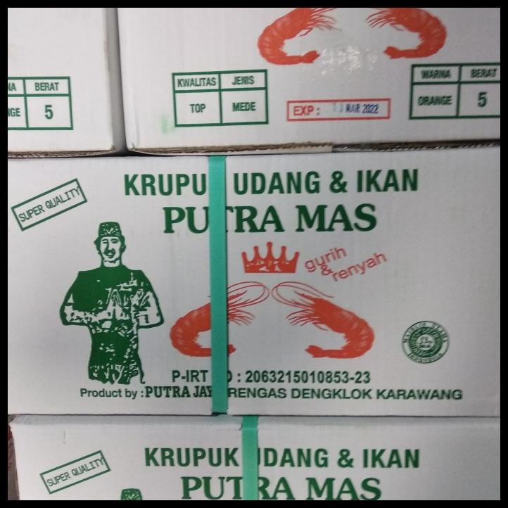 

Krupuk / Kerupuk Udang Putra Mas 5 kg jenis Mede 1 Dus Karton
