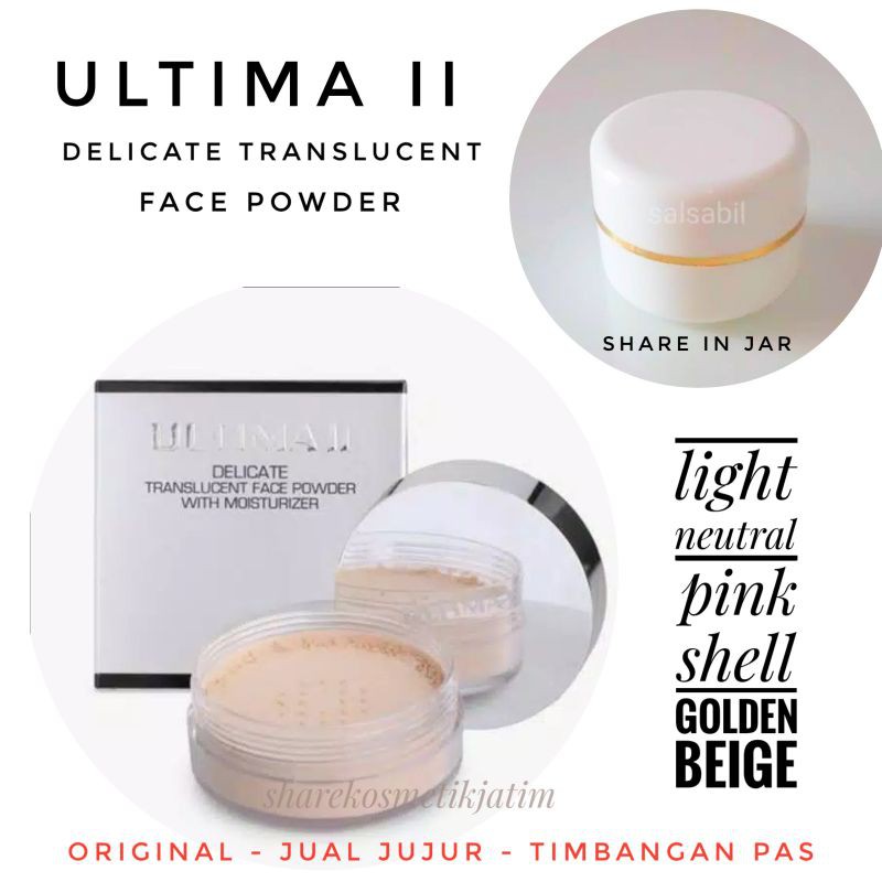 (Share in Jar) Bedak Tabur Ultima II Delicate Translucent Face Loose Powder