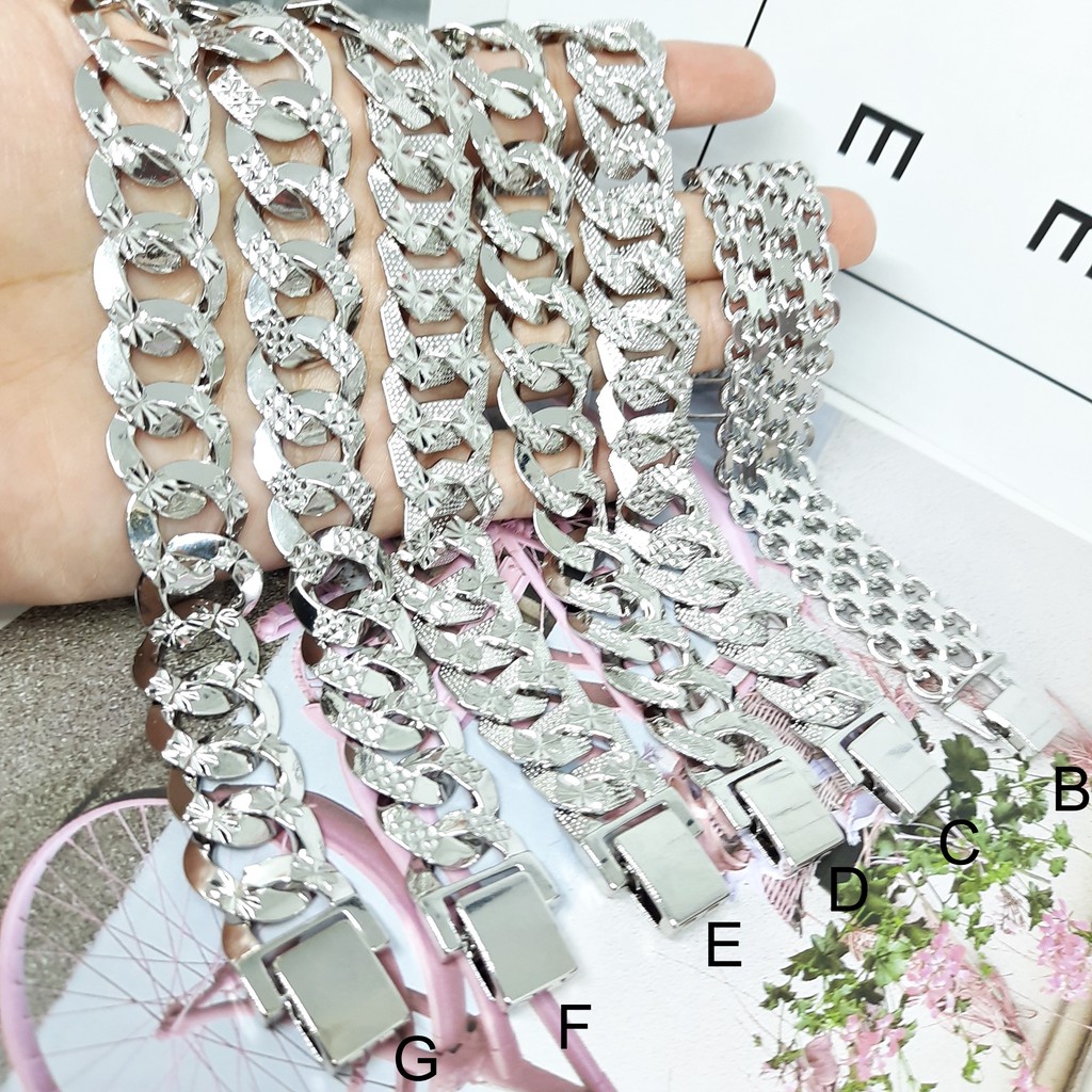 Gelang Sisik Naga Rantai Besar Pria Wanita Lapis Emas Putih Silver - BB370