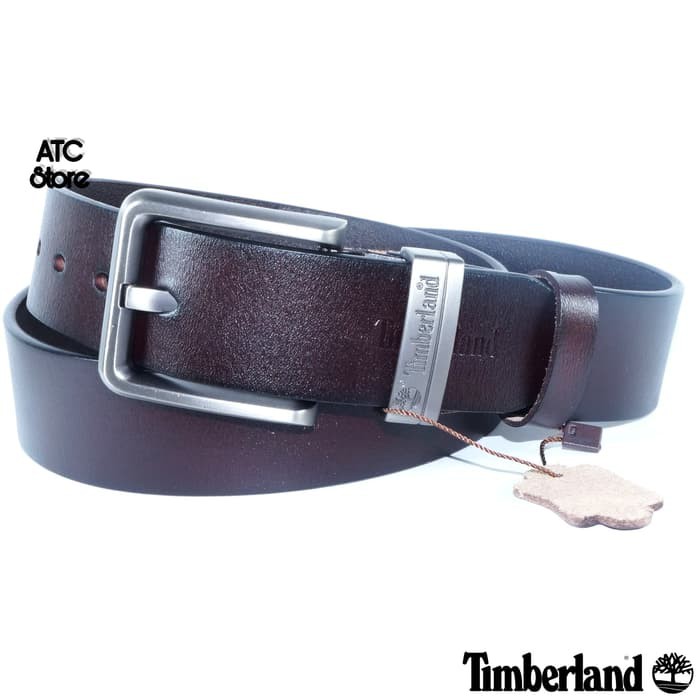 IKAT PINGGANG PRIA / SABUK KULIT IMPORT / GESPER TIMBERLAND PREMIUM - Hitam S