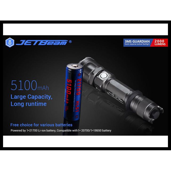 JUAL JETBeam 3Ms Guardian Flashlight Senter Tactical LED SST-70 2000 Lumens