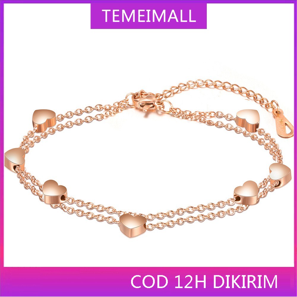 Gelang Titanium Wanita Anti Karat, Anti Alergi, Tahan Lama, Di Jamin REALPICT 100% dan High Quality, Gelang Rantai Gold