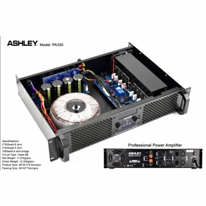 Matahari Electronic - Power Ashley PA350 Original Power Amplifier Ashley Class AB Garansi