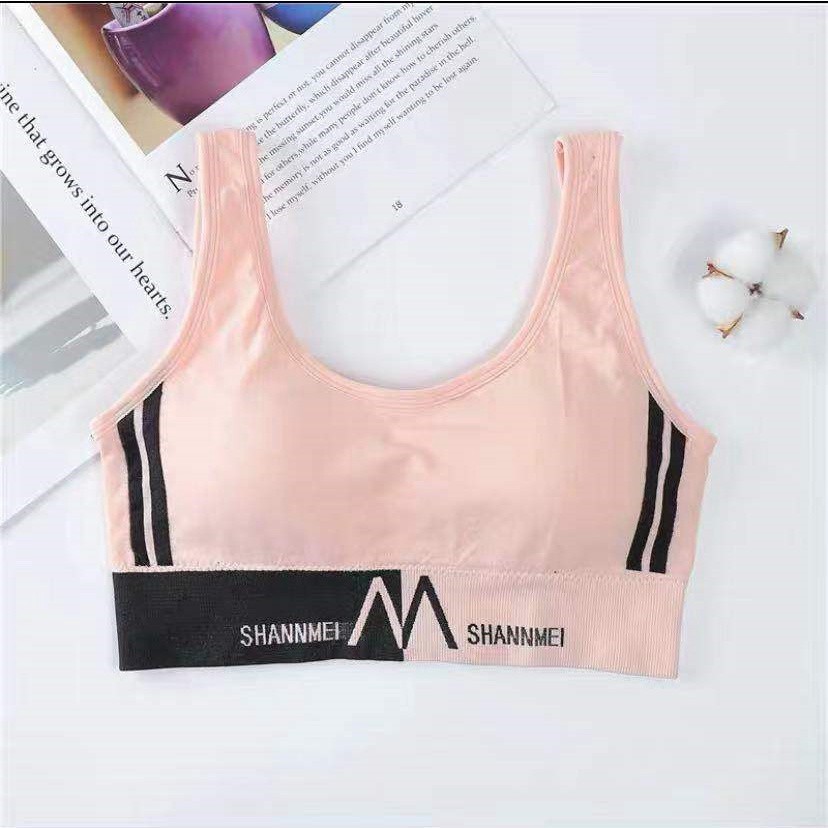 GO! BR468 BH Sport Bra SHANMEI 2 GARIS Push Up Gym Fitness Joging Yoga PakaianDalam Olahraga