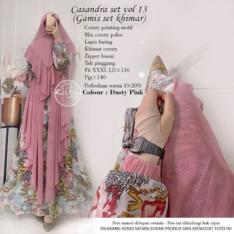 CASANDRA SET VOL.13 BY RATU (GAMIS SET KHIMAR) Set muslimah premium rekomended