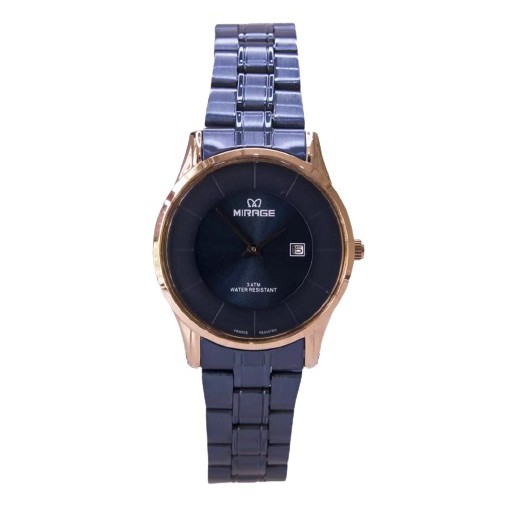 Jam Tangan Wanita Mirage 8670 Biru Rosegold Original
