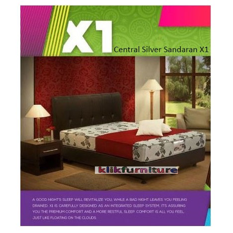 Silver (set 180x200cm) Sandaran X1 CENTRAL SPRINGBED