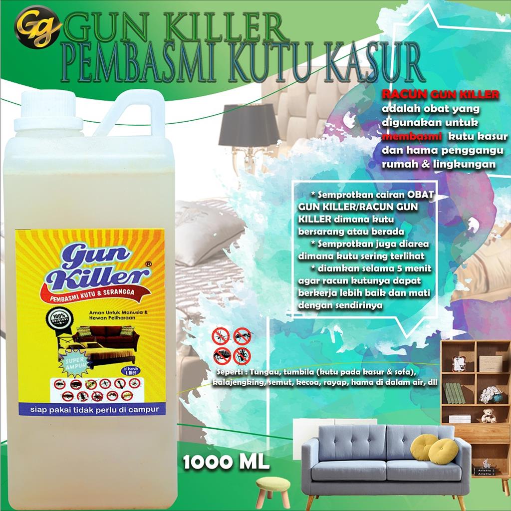 GUN KILLER PEMBASMI KUTU 1 LITER ANTI TUNGAU KASUR INSEKTISIDA