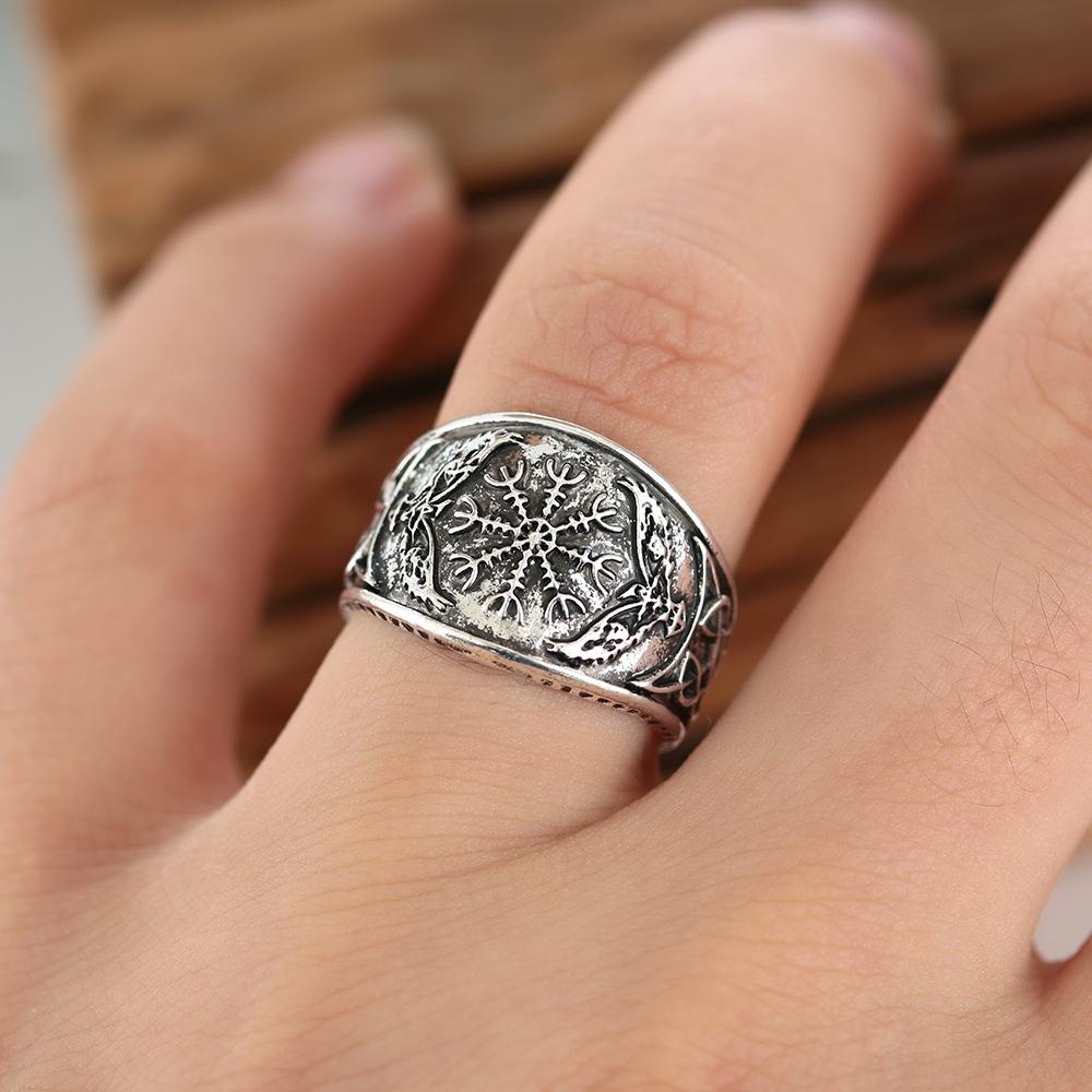 Cincin Band Nanas Fashion Hip Hop Eagle Compass Gothic Viking Celtic Vintage Nordic