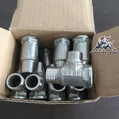 GDMass NEPEL SAMBUNGAN PIPA TEE T SHOWER AIR PANAS DINGIN STAINLESS