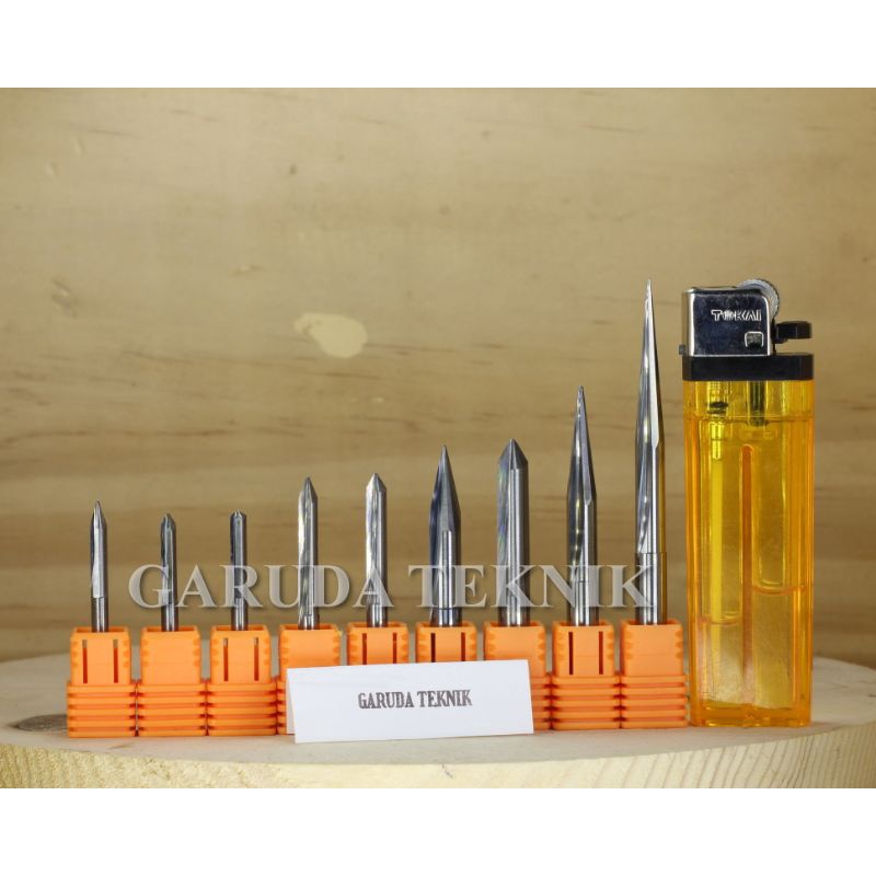 Mata Router CNC grafir RUNCING 2Flute bentuk V bits router bits carbide KUNINGAN ALU AKRILIK KAYU