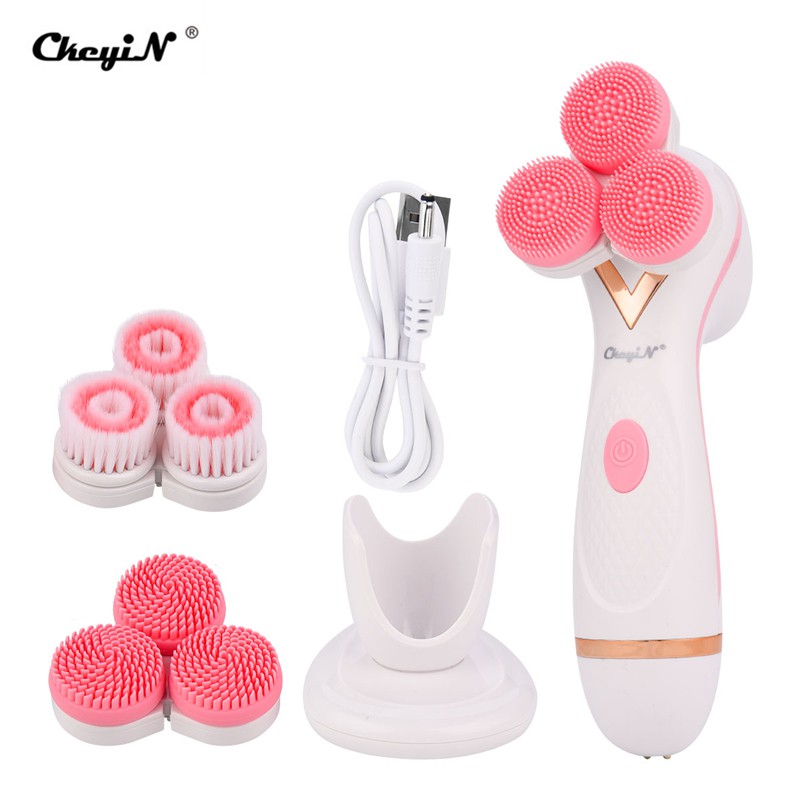 

CkeyiN Brush Pembersih Wajah Elektrik 3 In 1 Bahan Silikon Dengan 4 Mode Rechargeable Mr449