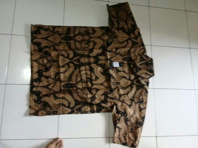 Risna Batik Krb Kawung Krem Kemeja Batik Premium Lengan Panjang Pria M L Xl