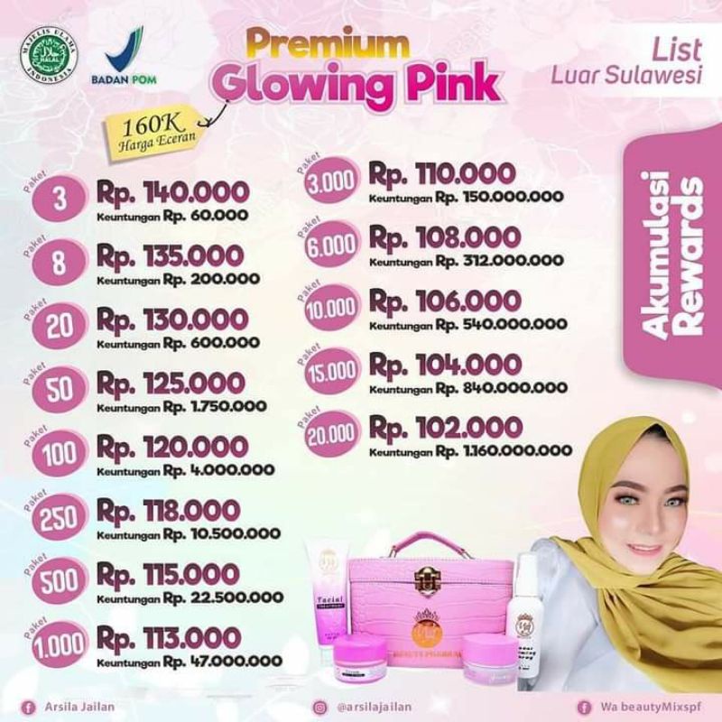 wa beauty premium Glowing pink