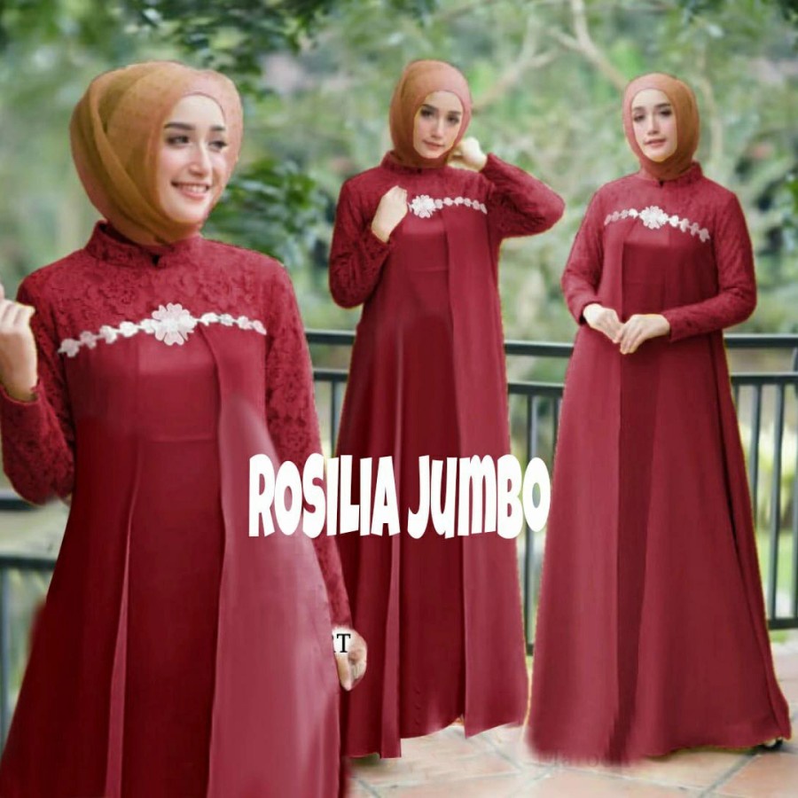 Gamis Kekinian Terbaru 2021 Gamis Brokat Modern Gamis Mewah Elegan Ld110  Maxi Jumbo Rosilia Ootd