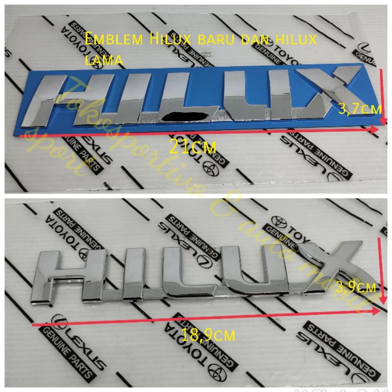 Emblem Logo stiker Lambang Huruf Tulisan Toyota Hilux baru hilux lama chrome