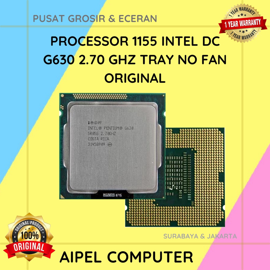 G630 | PROCESSOR 1155 INTEL DC G630 2.70 GHZ TRAY NO FAN ORIGINAL