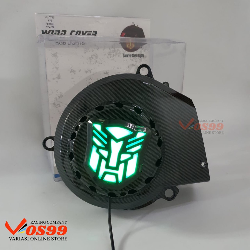 LAMPU COVER KIPAS CARBON MIO SPORTY MIO SMILE TUTUP KIPAS KARBON + LAMPU RAINBOW TRANSFORMER - FLASH