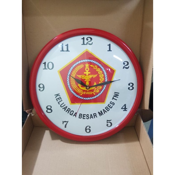 Jam dinding mabes tni dasar putih | Jam dinding logo | Jam  mabes tni | Jam dinding army