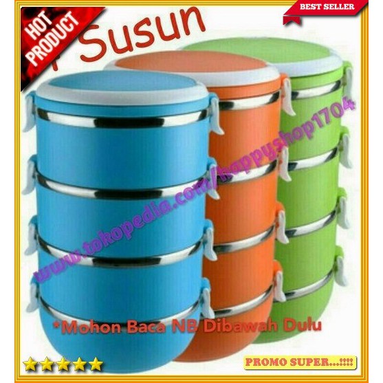 Rantang Stainless Steel 4 Susun Rantang Cantik dan Praktis Y1394