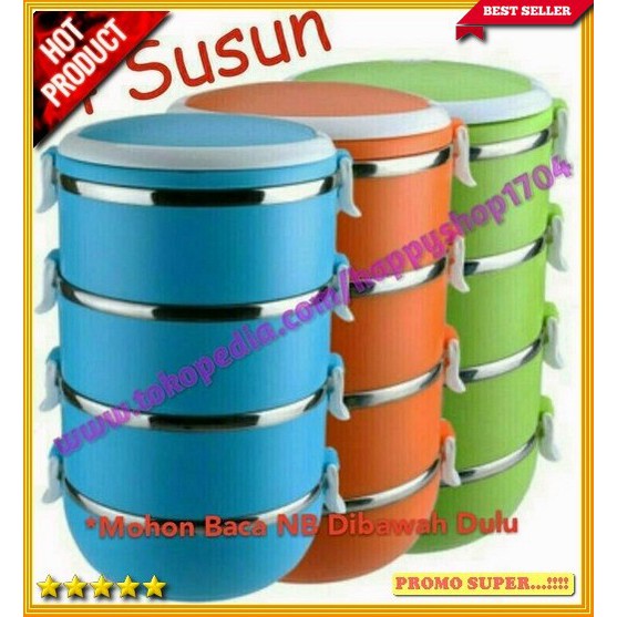 Rantang Stainless Steel 4 Susun Rantang Cantik dan Praktis Y1394