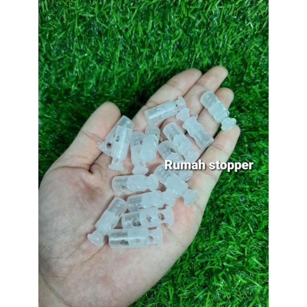 LIK 8 Stopper bening HDPE / stopper jaket hoodie / stopper tali masker ( isi 100 )
