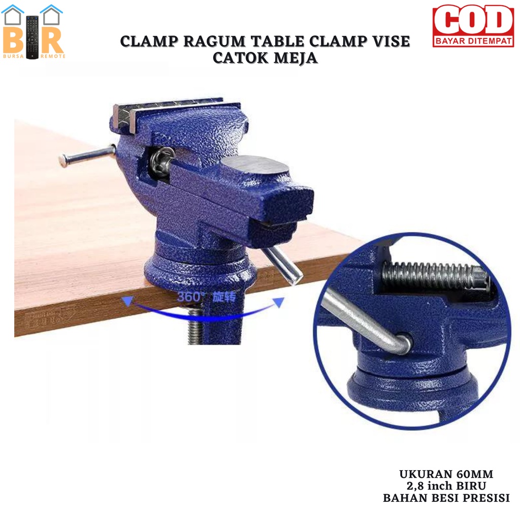 Catok Meja Putar 2,8&quot; 60mm / Ragum / Tanggem / Table Clamp Vise