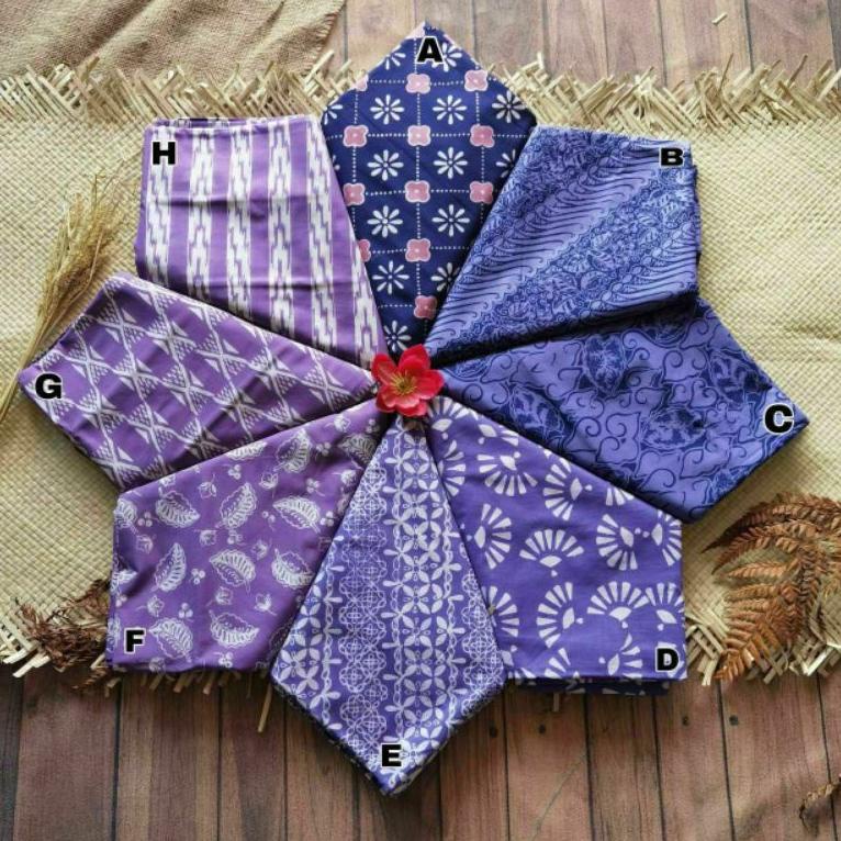 Terbaru KAIN BATIK CAP HALUS WARNA UNGU PURPLE LILAC PASTEL GRADE A 08