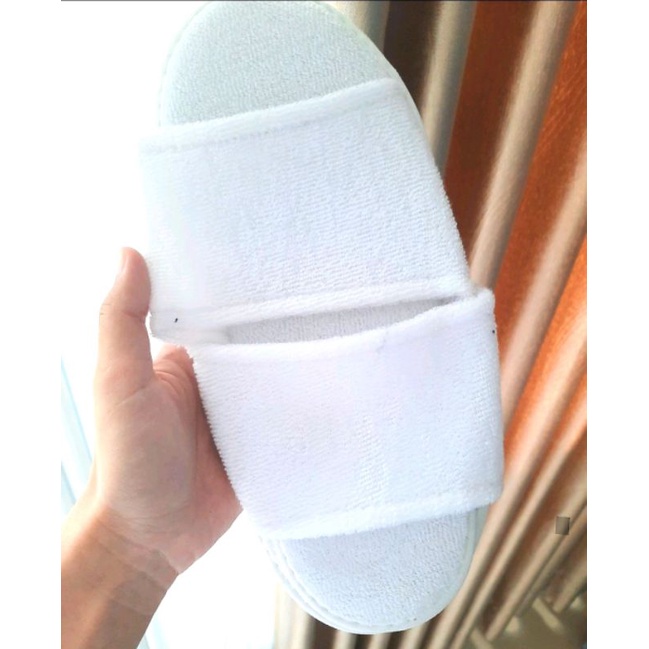 sandal hotel/lantai#slippers #sovenir#kantor#rumah.dll bahan babytery 8ml putih terbuka