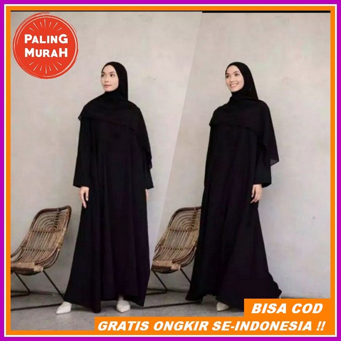 Bsju Muslimah Buju Gsmis Perempuan Dewasa Termurah Terlaris Gmis Wnta  Abaya Hitam Casual Busui Simp