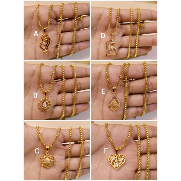 Kalung Liontin Dewasa 1Set Warna Gold/Emas