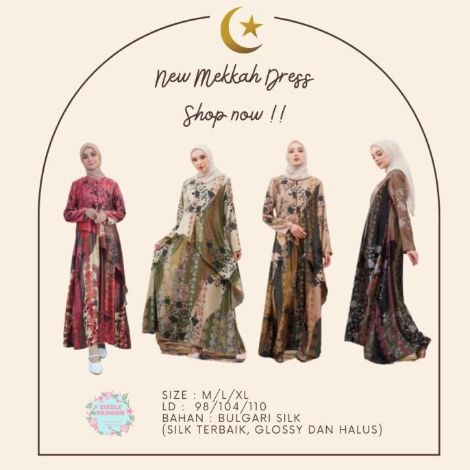 Baju Gamis Syari Wanita Hijab New Mekkah Dress Muslim Lebaran Pesta Dp6989