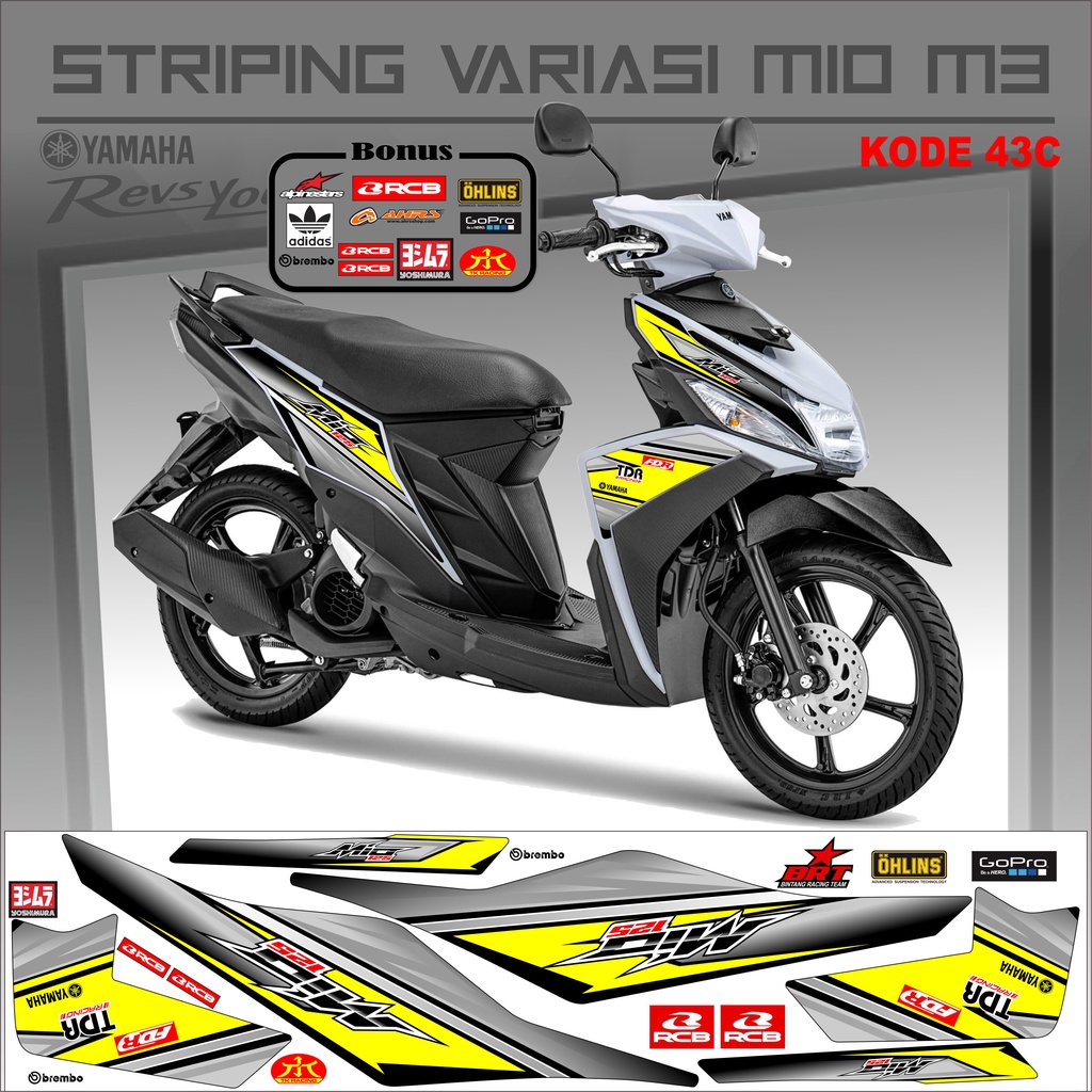 Striping Mio M3 Sticker Mio M3 Variasi Kode 43