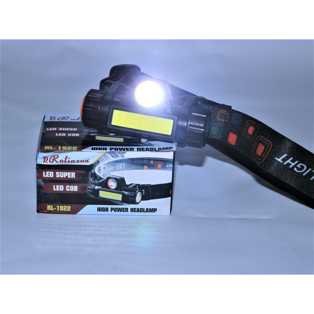 Headlamp Senter Kepala ROLINSON RL-1922 Senter Sorot Jauh Dekat LED Super Terang