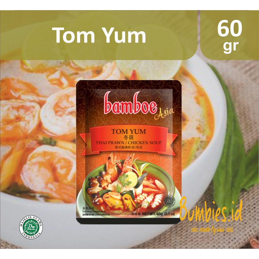 

Bumbu Bamboe Asia Tom Yum | Spice Mix for Thai Prawn / Chicken Soup | Tomyum