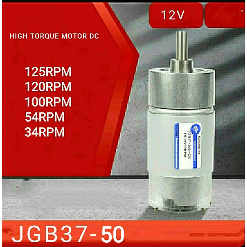 Aneka Motor Dc 12V Torsi Besar 295Rpm 125Rpm100Rpm 54Rpm 34Rpm