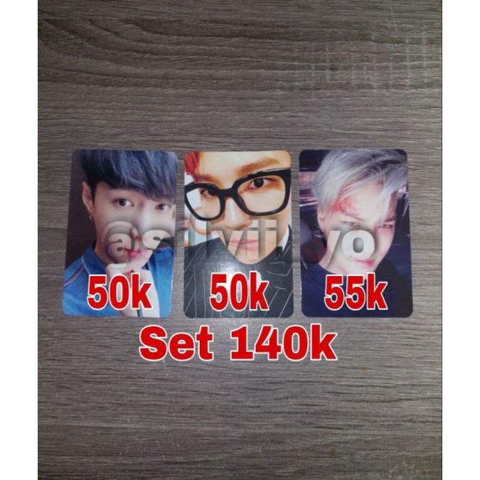 [Baca Desk] Photocard Exo Lay ex'act, Baekhyun Hey Mama, Kai Monster