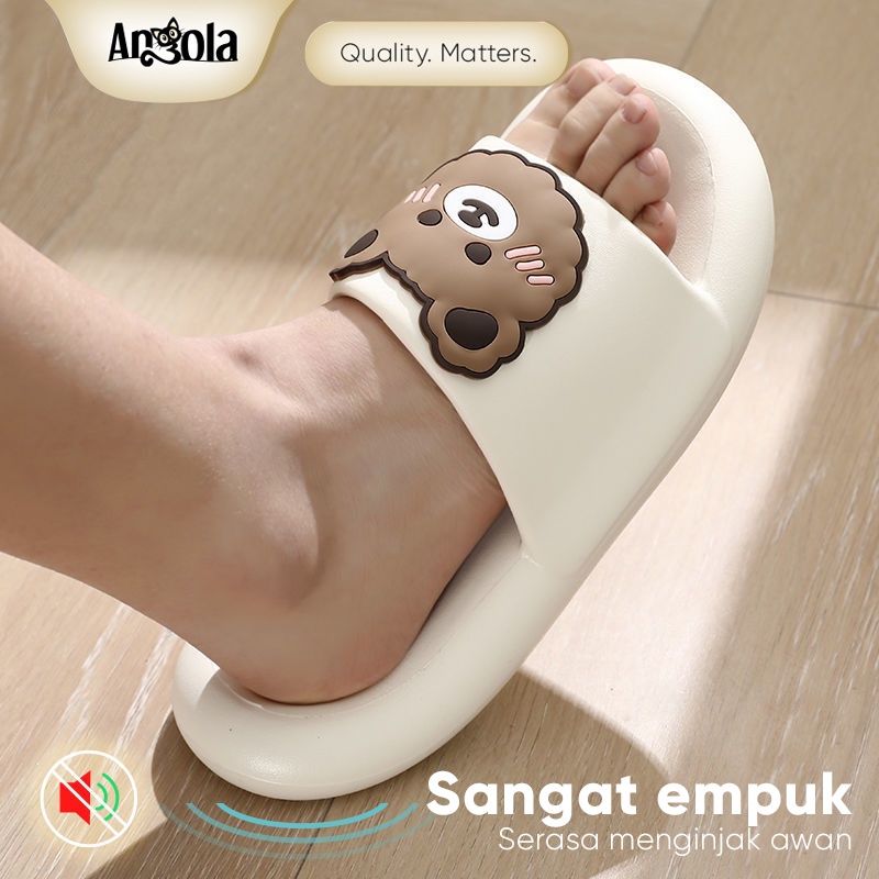 Angola Sandal Slip-On CuteBear H08 Sandal Rumah/Kamar Mandi Slipper Strap Comfy Cowok Cewek-3