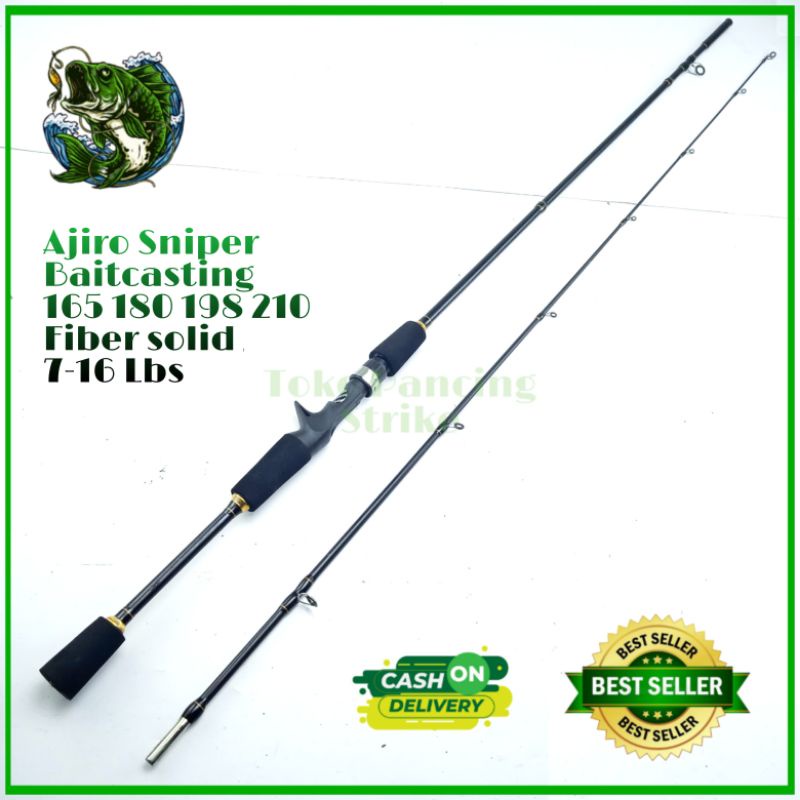 joran pancing murah spinning Fiber solid kuat kaku bc baitcasting ajiro sniper 165 180 198 210 cm