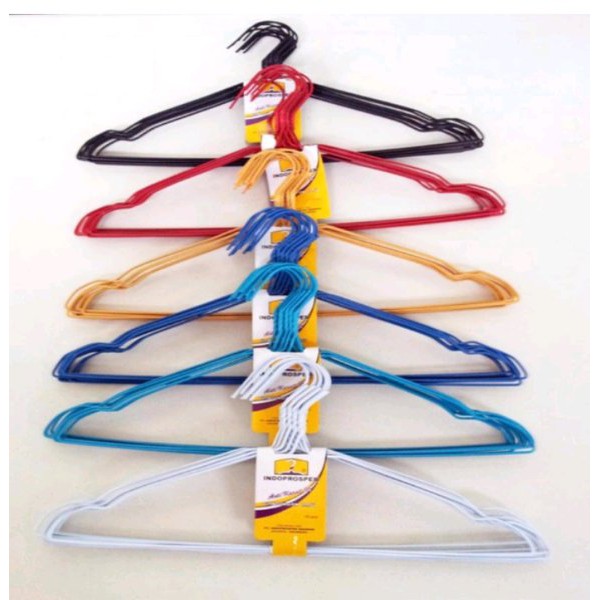 10Pcs Hanger Kawat Warna / Gantungan Baju / Hanger Stainless Steel