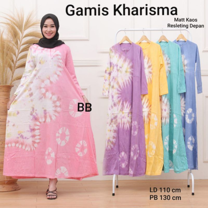 DASTER KAOS JUMBO MOTIF ABSTRAK LENGAN PANJANG RESLETING DEPAN BUSUI TIE DYE JUMPUTAN