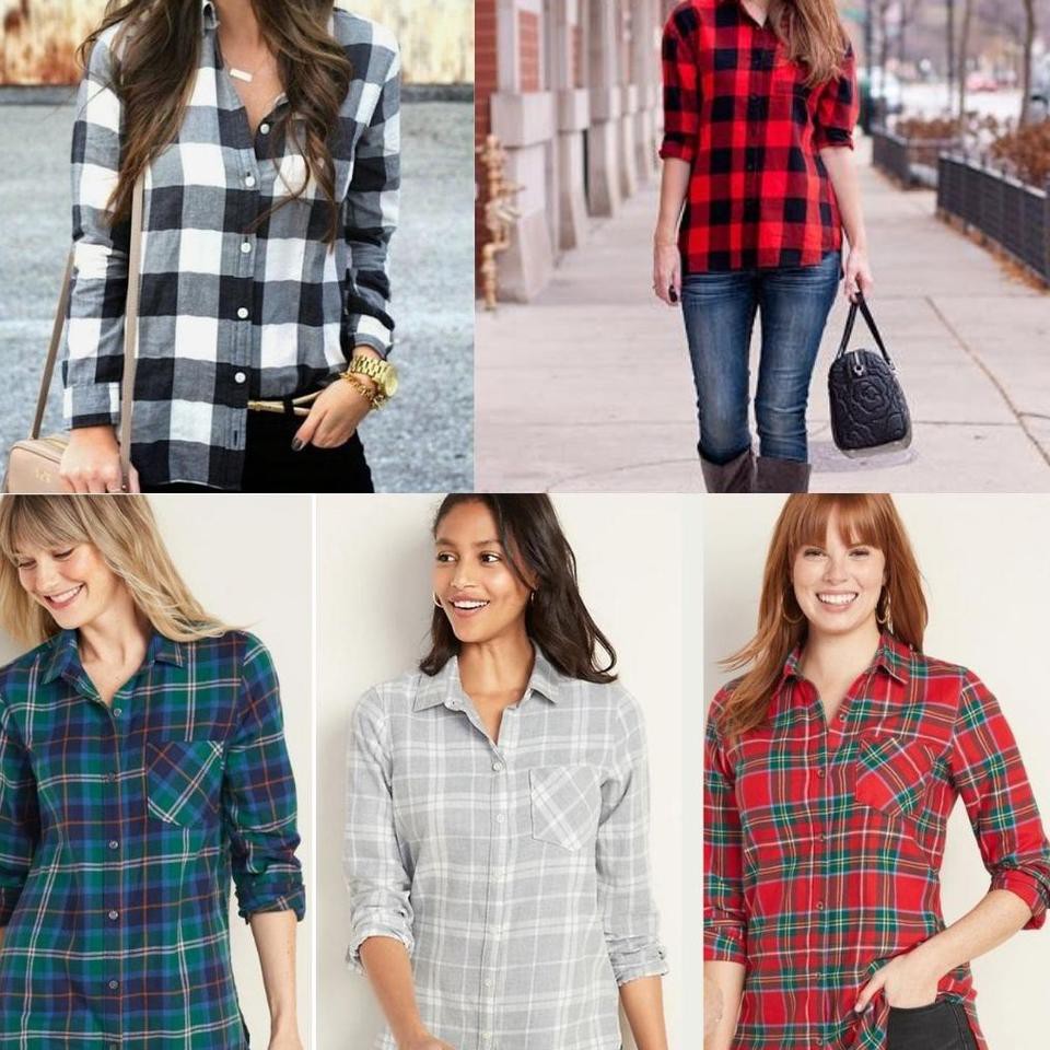 Hot Sell OLD NAVY Kemeja Flannel Wanita Plaid Shirt - Original Branded Murah. . . .