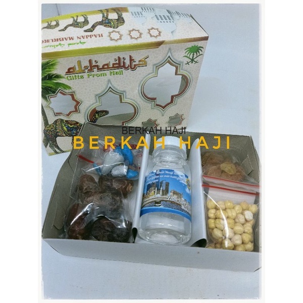 paket oleh oleh haji dan umroh + coklat kerikil + air zamzam