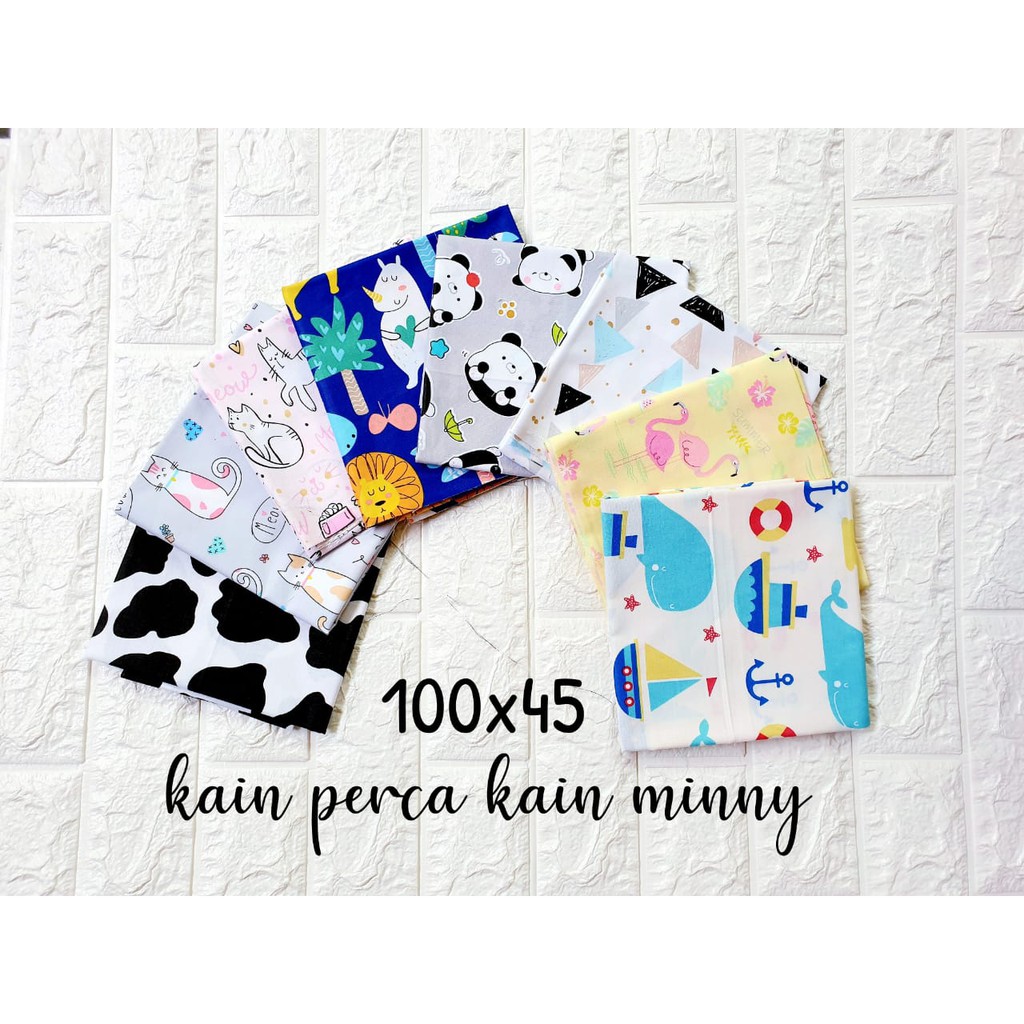 Kain Perca 100x45 - Kain Sprei Katun Lokal Perca Ukuran 100x45 Cm